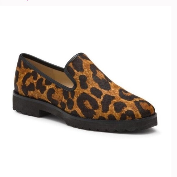 NEW KARL LAGERFELD Paris Leopard Print Calf-Hair Loafers Size 6:5 - Picture 1 of 6